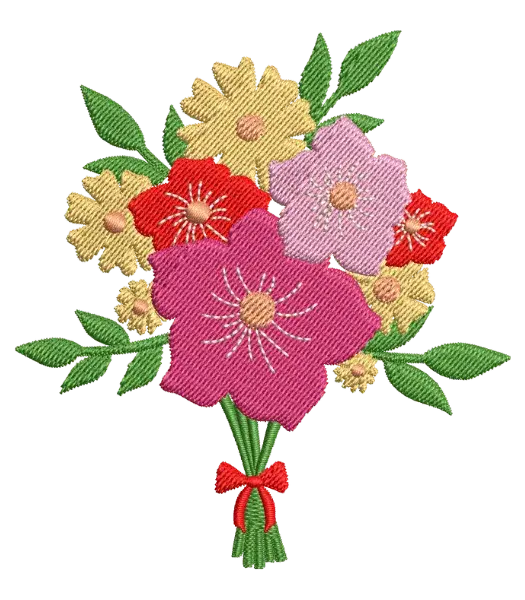 Matriz de Bordado Buque de Flores Coloridas